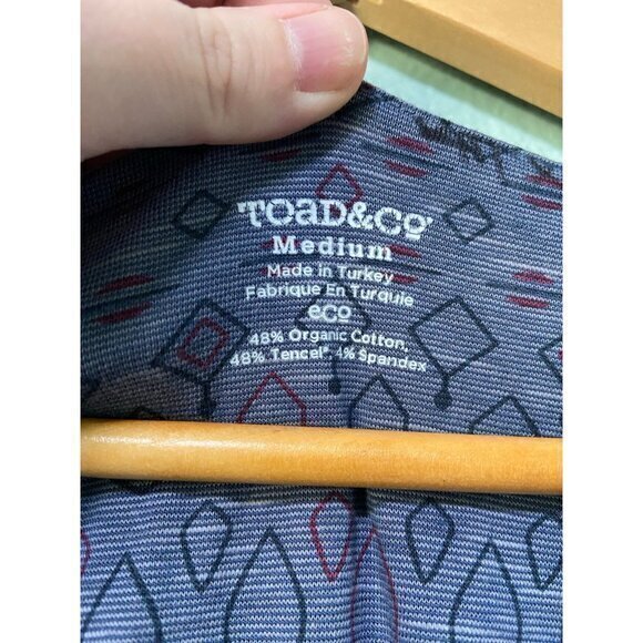 Toad & Co Women's Dark Navy/Purple Patterned 3/4 Sleeve Dress Size Medium - Picture 5 of 6